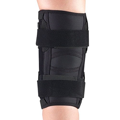 OTC Knee Stabilizer Wrap, Hinged Bars, Orthotex, Black, Small - Image 4