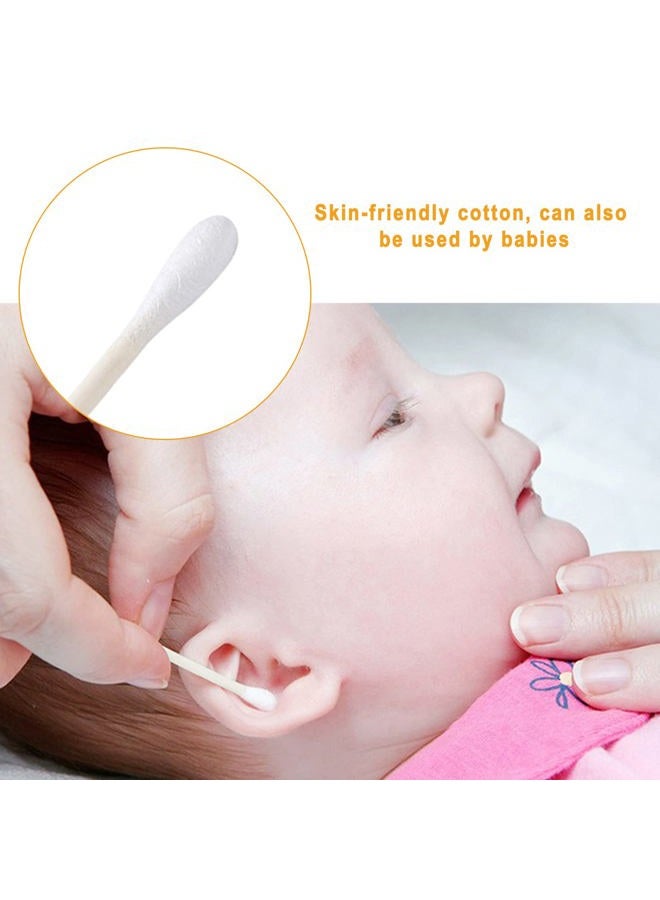 KRIZJUES Cotton Swabs, Individually Wrapped Cotton Buds, 400 Count Biodegradable Cotton Tip Applicator Suitable for Ear, Beauty Care, Cleaning, Make-up（Round and Pointed Shape Cotton Heads） - Image 3