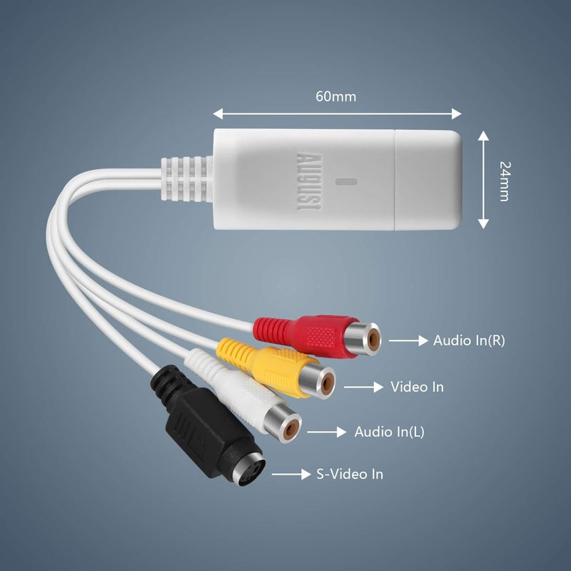 بطاقة التقاط الفيديو USB - VGB300 - نقل أشرطة VHS Hi8 8mm إلى الكمبيوتر الشخصي أو Mac عبر مدخل مركب أو S-Video لكاميرات الفيديو ومسجل الفيديو VCR/التقاط لألعاب Xbox 360 وPS3 - Image 2