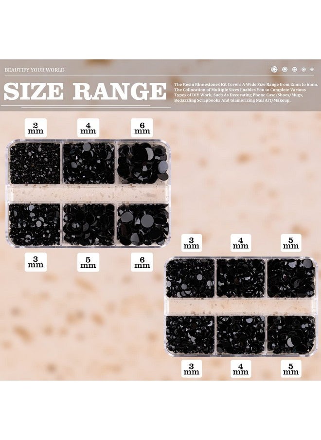 BELLEBOOST Resin Rhinestones Kits 23456Mm Flatback Jelly Rhinestones 2 Box Black Non Hotfix Crystal Gems For Diy Crafts Mugs Bottles Tumblers Clothes Makeup Nail Manicure  - Image 3