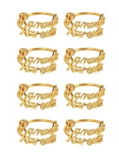 ThePartyPopper 8 PCS Ramadan Napkin Rings, Metal Napkin Rings Holder for Eid Mubarak Party  - Image 1