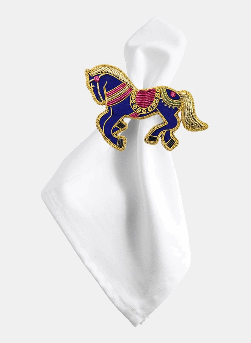 Baci milano Christmas Decoration HANDMADE NAPKIN RING HORSE  - Image 1