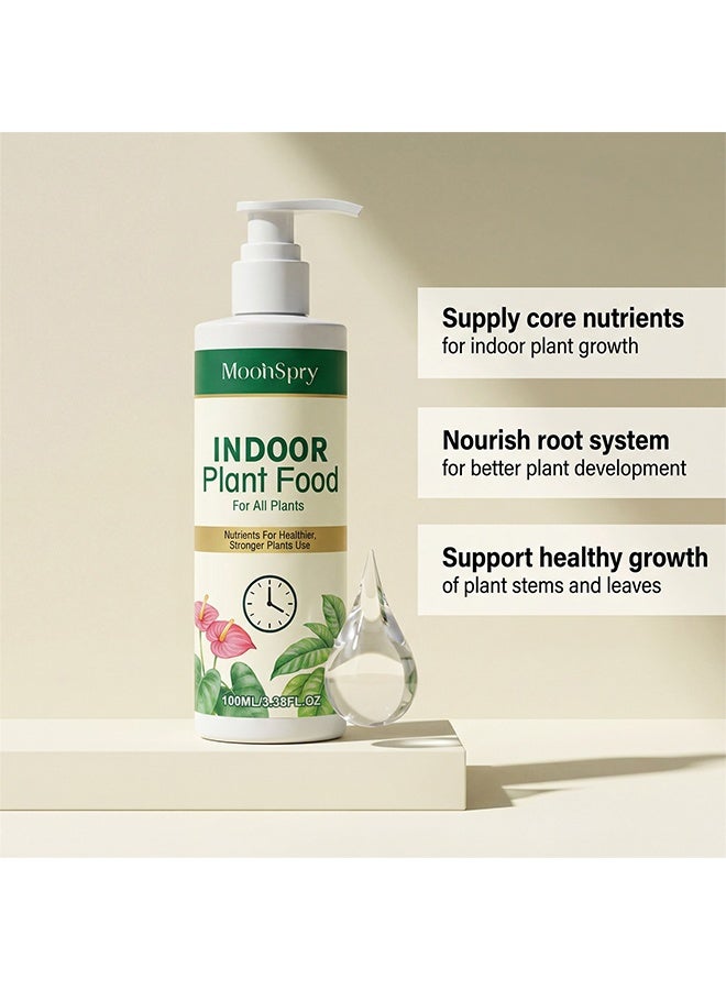 MOONSPRY Indoor Plant Food For All Plants, Liquid Fertilizer For Houseplants, Liquid Nutrient Concentrate, Liquid Plant Food New Growth, Greener Leaves, And Strong Roots, Root Growth Nutrient Solution, Liquid Plant Food For Houseplants, 100ml - Image 3