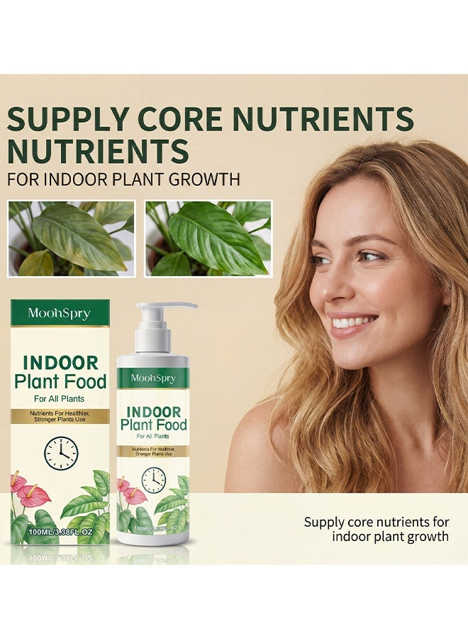 MOONSPRY Indoor Plant Food For All Plants, Liquid Fertilizer For Houseplants, Liquid Nutrient Concentrate, Liquid Plant Food New Growth, Greener Leaves, And Strong Roots, Root Growth Nutrient Solution, Liquid Plant Food For Houseplants, 100ml - Image 4