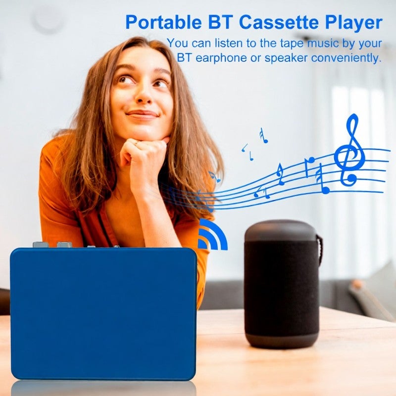 Ezcap Portable Cassette Player: Blue, Bluetooth 4.2 Transmitter, Fast Auto Pairing - Auto Reverse Function, Stereo Audio for Personal Home & On-the-Go Listening - Image 5
