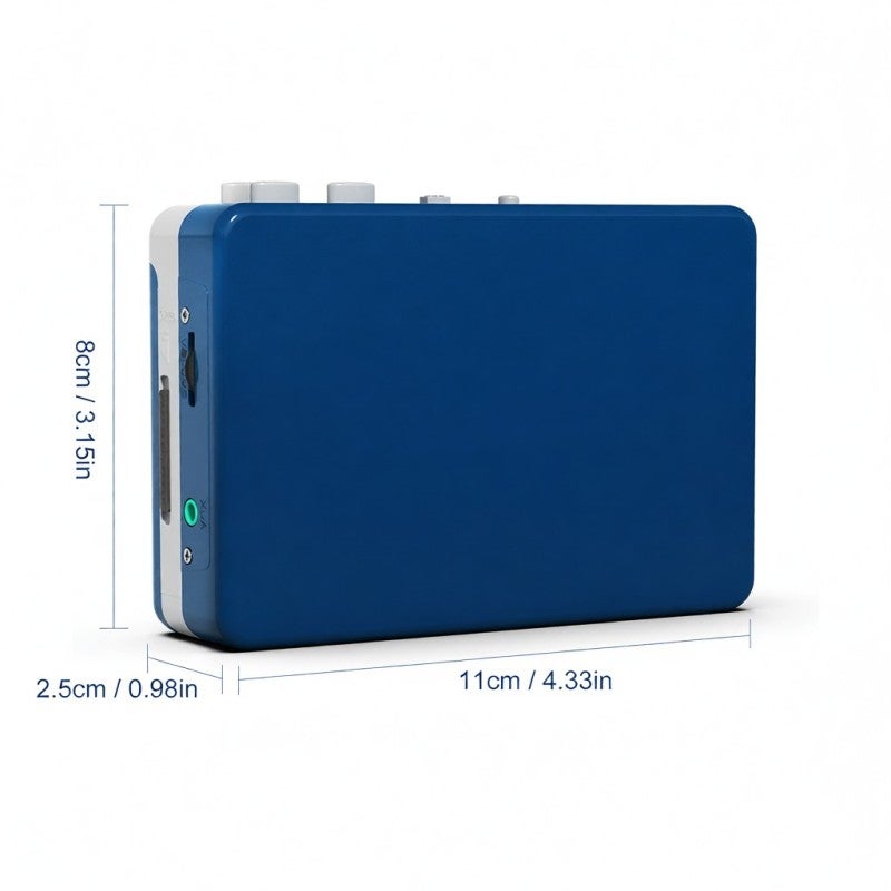 Ezcap Portable Cassette Player: Blue, Bluetooth 4.2 Transmitter, Fast Auto Pairing - Auto Reverse Function, Stereo Audio for Personal Home & On-the-Go Listening - Image 2