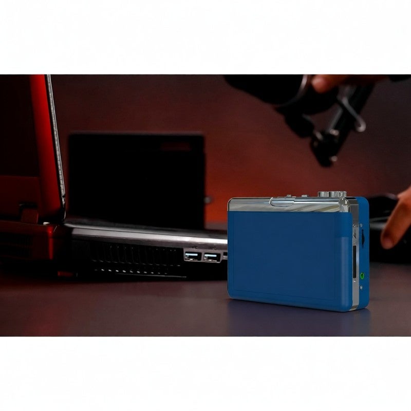Ezcap Portable Cassette Player: Blue, Bluetooth 4.2 Transmitter, Fast Auto Pairing - Auto Reverse Function, Stereo Audio for Personal Home & On-the-Go Listening - Image 4