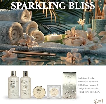 Gloss! Coffret Cadeau pour Femme Produits de Bain Vanille Tilleul Ide de Cadeau Original pour Femmes Idal Anniversaire Maman Panier de Beaut Soin et Bientre Glisten Glow by Gloss - Image 3