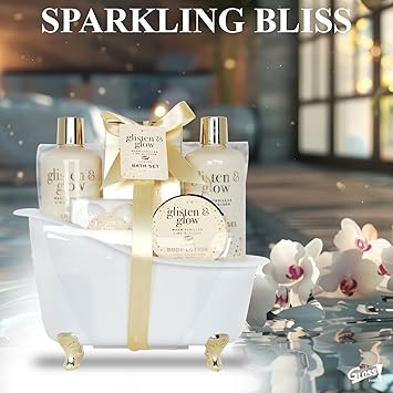 Gloss! Coffret Cadeau pour Femme Produits de Bain Vanille Tilleul Ide de Cadeau Original pour Femmes Idal Anniversaire Maman Panier de Beaut Soin et Bientre Glisten Glow by Gloss - Image 2