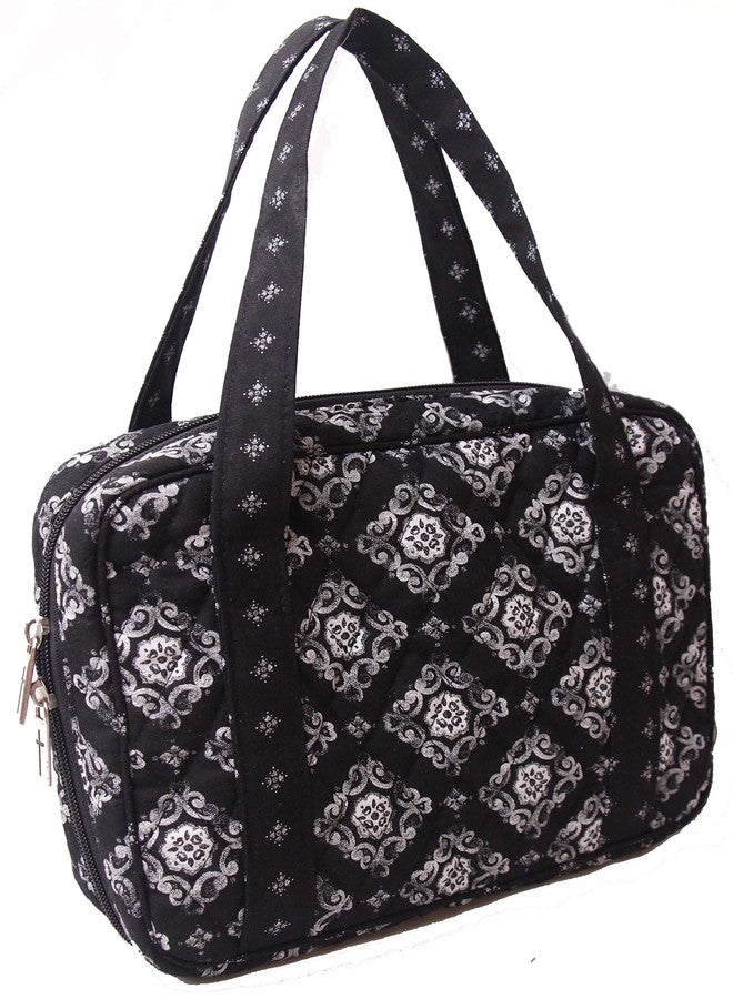 DIWI Quilted Bible Cover Large Sizes 10 X 7 X 2.75 Inches Bible Tote Good Book Case (L, C2 Deep Night) - Image 2