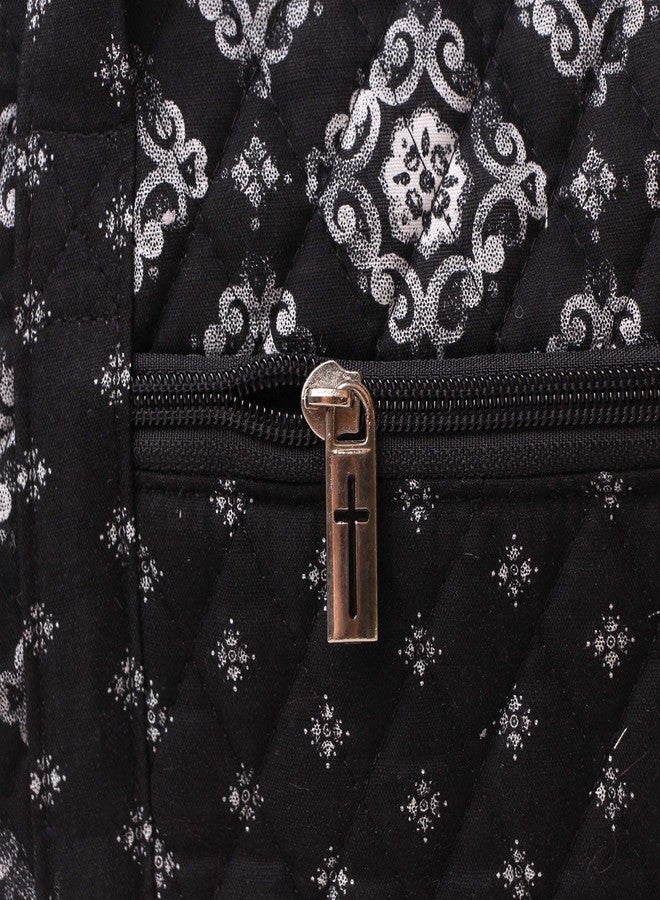 DIWI Quilted Bible Cover Large Sizes 10 X 7 X 2.75 Inches Bible Tote Good Book Case (L, C2 Deep Night) - Image 5