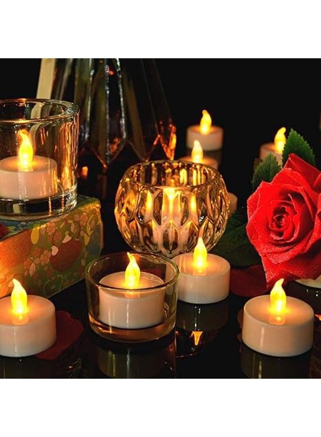 Pack of 12 LED Tealight Candles, Battery Operated Flameless & Smokeless Decorative Lights - Image 2