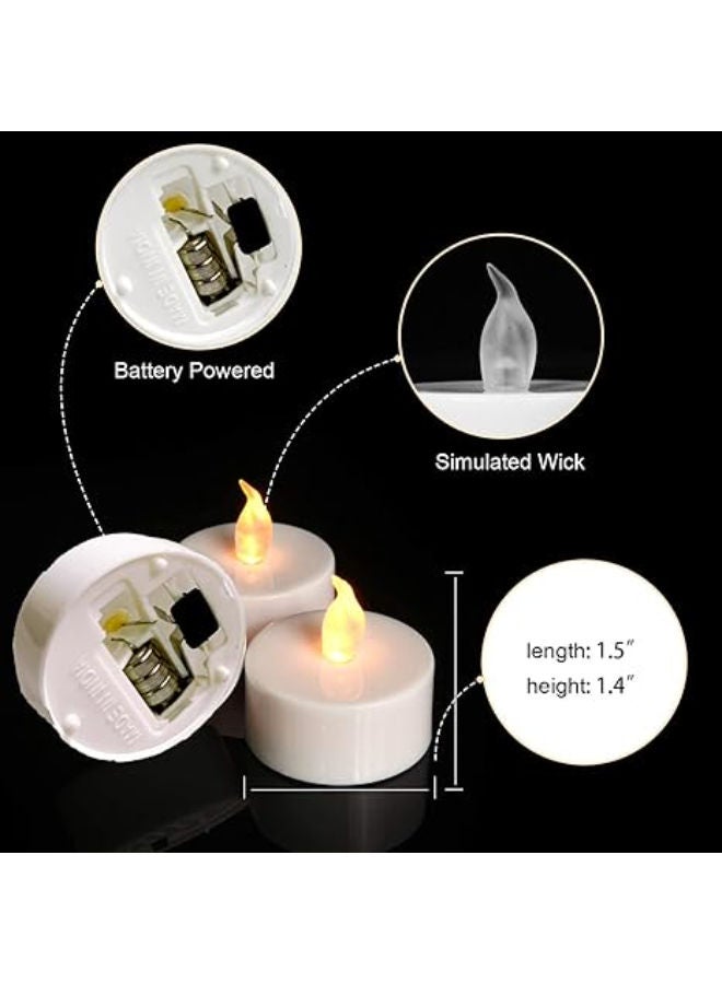 Pack of 12 LED Tealight Candles, Battery Operated Flameless & Smokeless Decorative Lights - Image 3