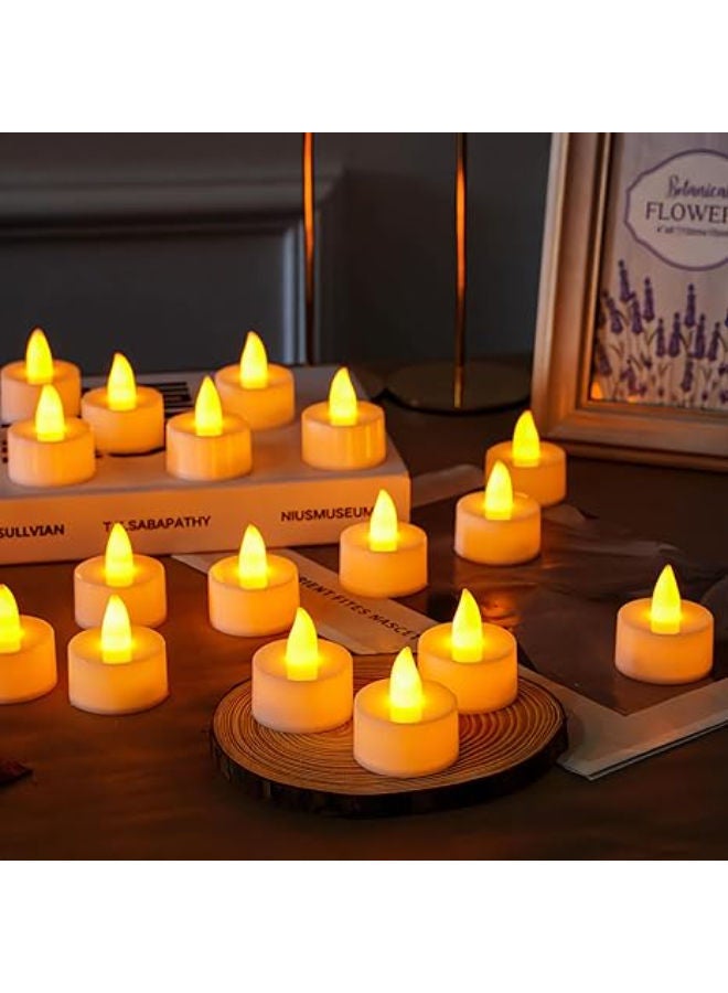 Pack of 12 LED Tealight Candles, Battery Operated Flameless & Smokeless Decorative Lights - Image 1