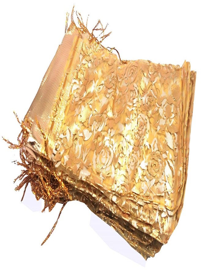 ShopObuddy 50 pcs Golden Net Jari Potli Bags Pouch Size 23 * 16 cm