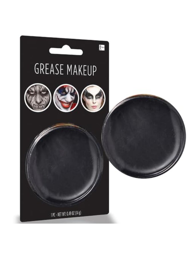 Amscan Black Grease Makeup 049 oz Pack of 1 Pigmented LongLasting Formula Perfect for Halloween Theatrical Performances - Image 1