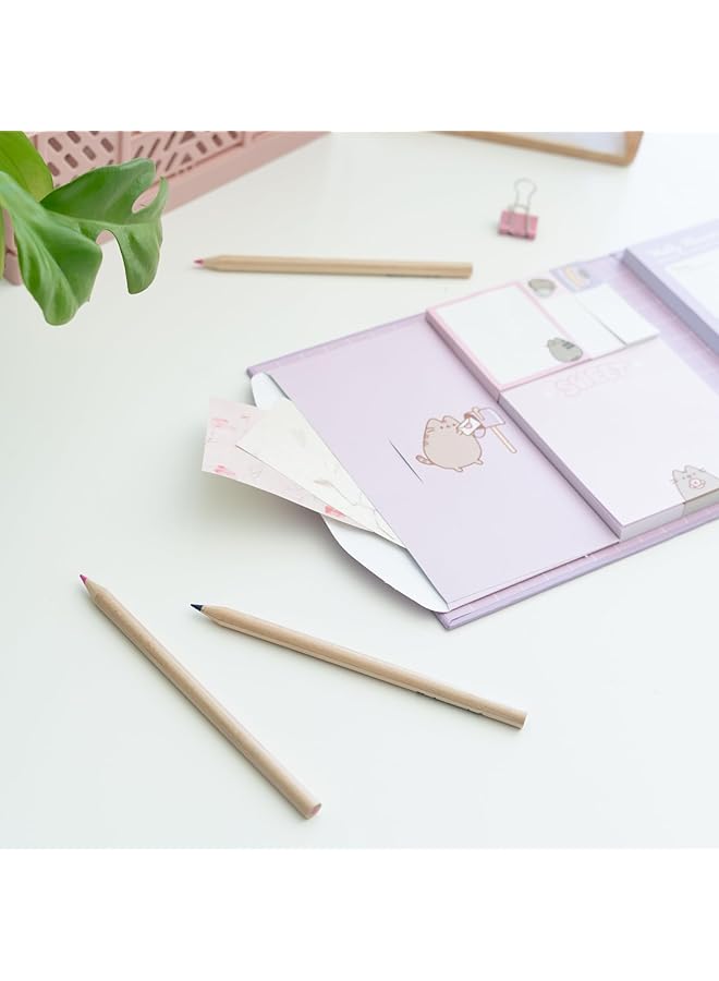 إيروريكس مجموعة مخطط أسبوعي وملاحظات لاصقة من Pusheen، 5 دفاتر ملاحظات بأحجام مختلفة ومغلفات ملاحظات لاصقة، هدايا Pusheen، قرطاسية Pusheen، بضائع Pusheen - Image 5