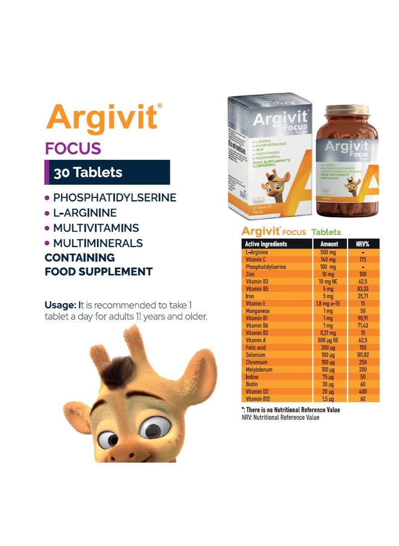 Argivit - Argivit Focus Tablets 30 Tab - Image 1
