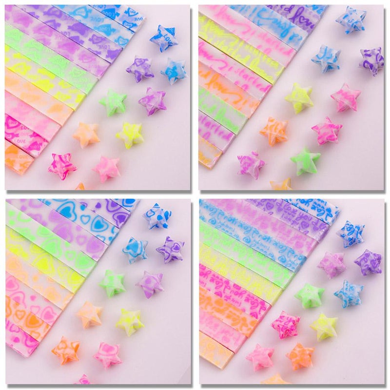 210pcs Glow-in-the-Dark Star Origami Set: DIY Star Paper Strips for Making Lucky Stars. - Image 5