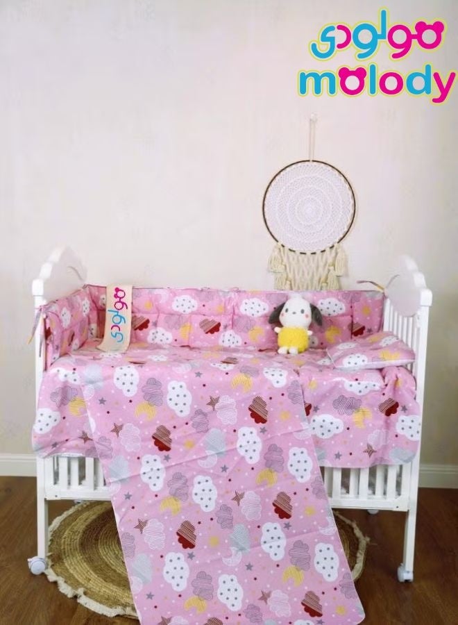 molody Baby Crib Bumper with Full Bedding Set – 7 Pieces – Safety & Comfort for Newborns – Size 120×60 - Image 1