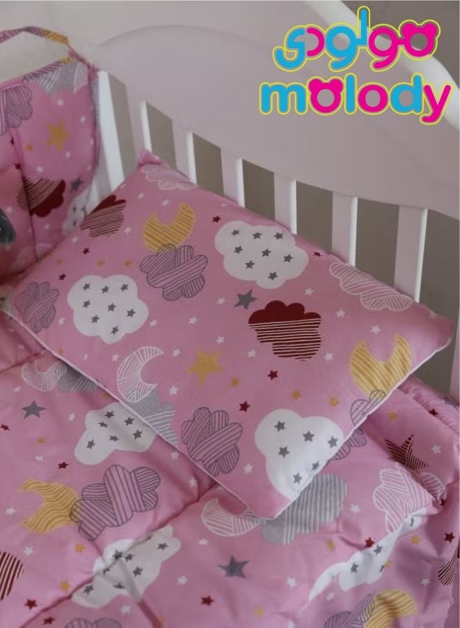 molody Baby Crib Bumper with Full Bedding Set – 7 Pieces – Safety & Comfort for Newborns – Size 120×60 - Image 2