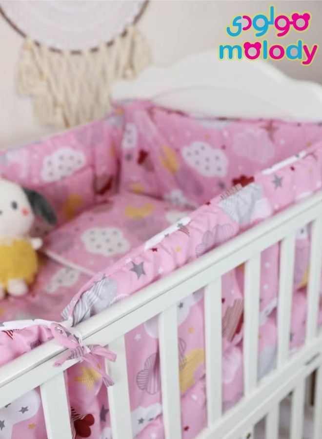molody Baby Crib Bumper with Full Bedding Set – 7 Pieces – Safety & Comfort for Newborns – Size 120×60 - Image 5