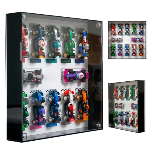 WETCEAOM Display Wallboard Compatible with Lego 7104966796 Race Cars Display Frame Compatible with Lego Car Wall Mount Display Lover Models not Included Size 10631063197 inches White - Image 1