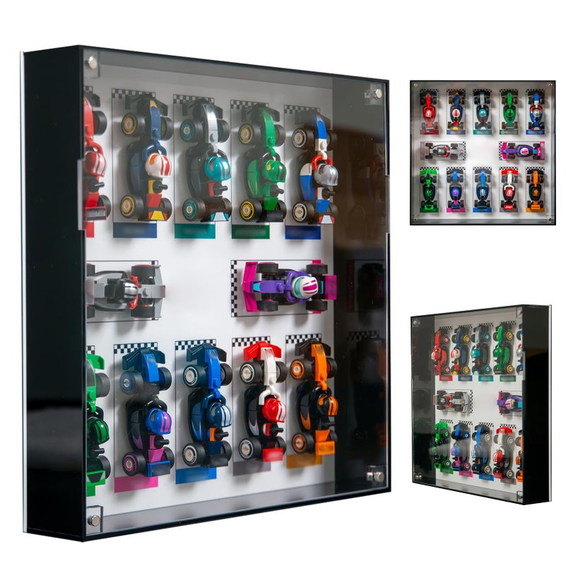 WETCEAOM Display Wallboard Compatible with Lego 7104966796 Race Cars Display Frame Compatible with Lego Car Wall Mount Display Lover Models not Included Size 10631063197 inches White - Image 2