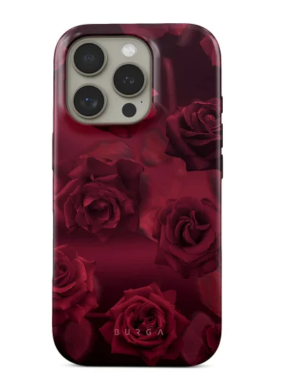 BURGA Luxury Styled Rose iPhone 16  Pro Max Case Compatible with Double Layer Silicone Protective Case Femme Fatale