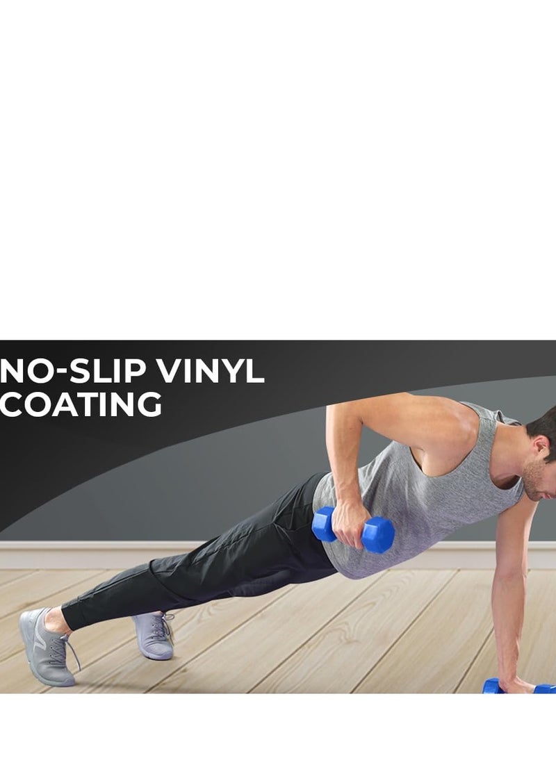 في سبورت دمبل حديد مطلي بالفينيل بوزن 2 كجم ، مجموعه من قطعتين ، من في سبورت - Image 4