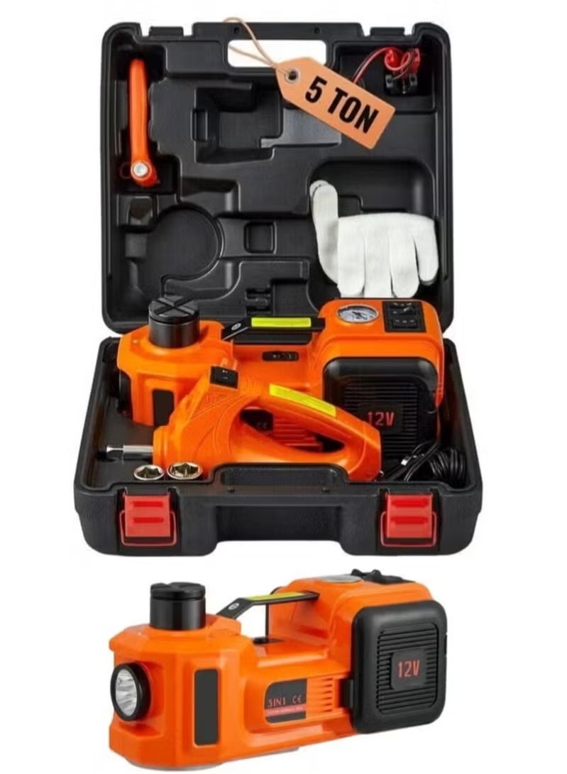 12V 5 ton car electro-hydraulic jack set with air pump multi-function 5 in 1 suitable for all car models - Image 5