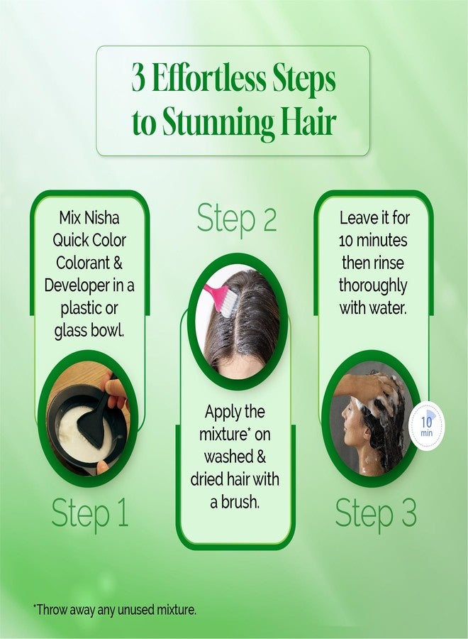 نيشا صبغة شعر نيشا للنساء والرجال - أسود طبيعي 1.0، صبغة شعر دائمة، لون سريع في 10 دقائق، عبوة 30 غرام، مع زيت الأفوكادو والزيتون والأرغان، تغطية كاملة للشعر الأبيض، خالية من الأمونيا، لون يدوم طويلاً (عبوة من 10 أكياس) - Image 5