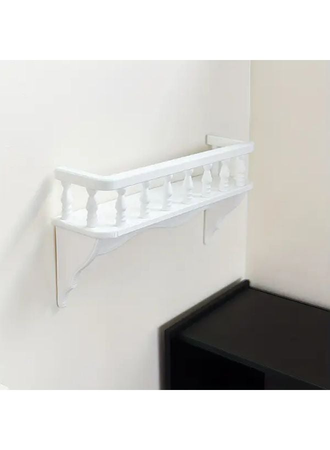 White Balcony Ledge Miniature Dollhouse Wall Shelf European Style Ornate Mantel - Image 3