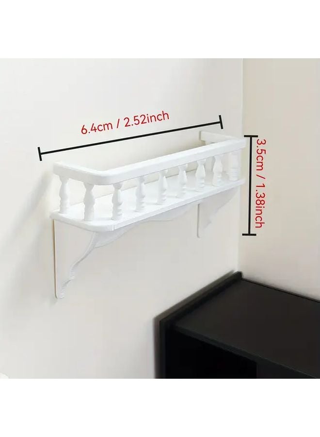 White Balcony Ledge Miniature Dollhouse Wall Shelf European Style Ornate Mantel - Image 5