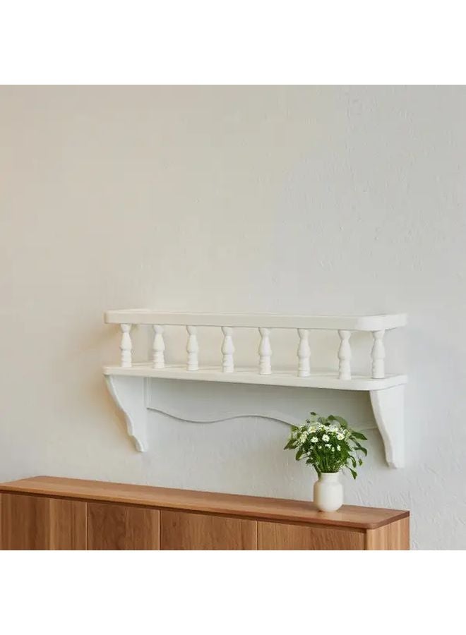 White Balcony Ledge Miniature Dollhouse Wall Shelf European Style Ornate Mantel - Image 2