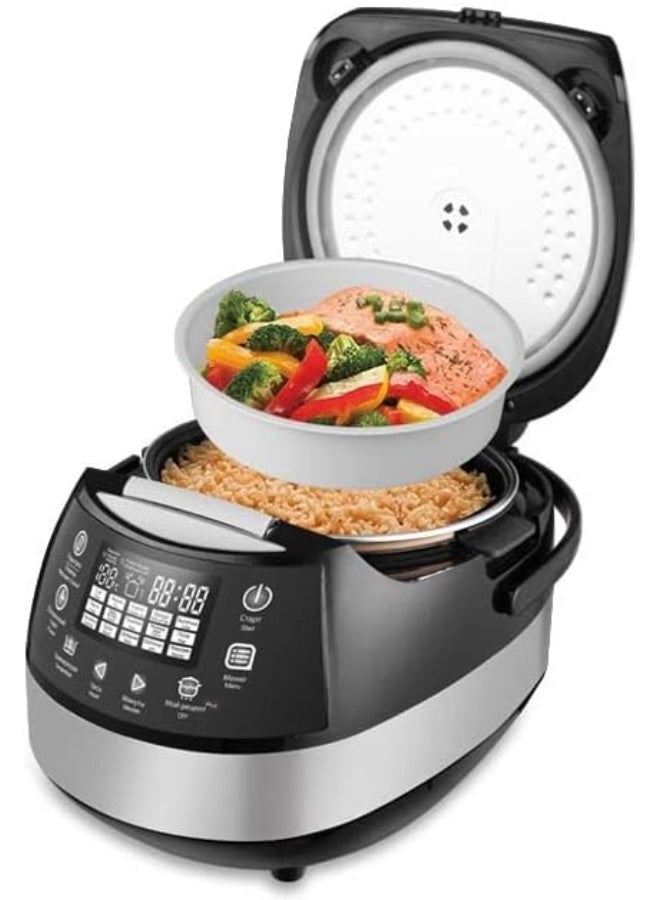 DSP KB5007 900W 5L Electric Multi-Purpose Cooker, Black and Silver - Image 1