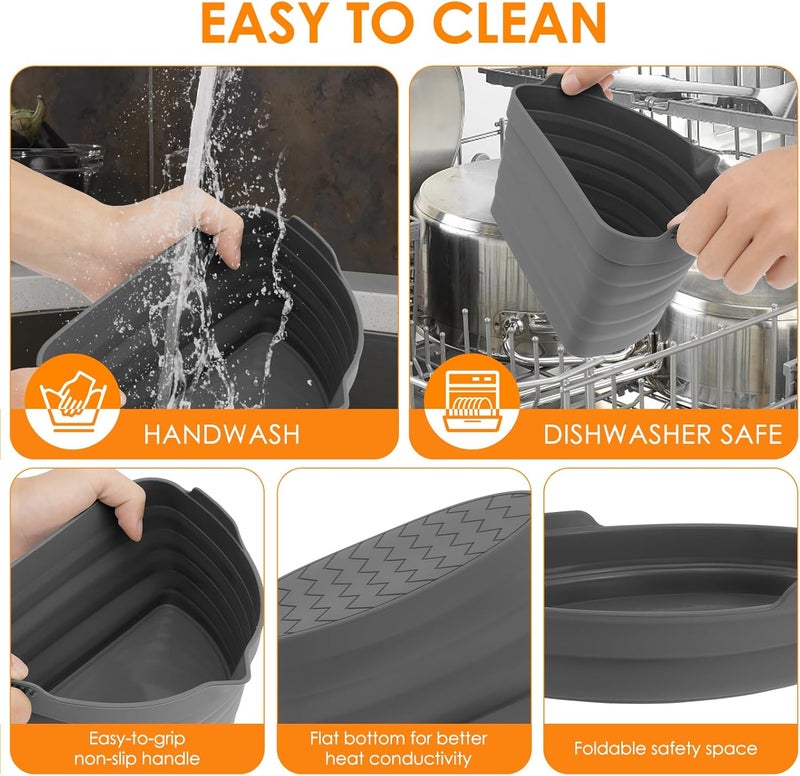 windforgecraft 3 Pcs Silicone Slow Cooker Liners Separating Food for Slow Cooker Reusable Slow Cooker Divider Slow Cooker Divider Liner With Crock Pot 6-8 QT for Holidays Catering Parties Home Dinner - Image 5