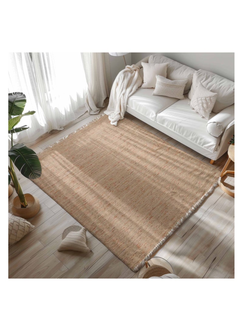 DILAN Jute and cotton rug in a Comfortable design adds elegance to your home carpet setup, 2.00x2.90, Beige