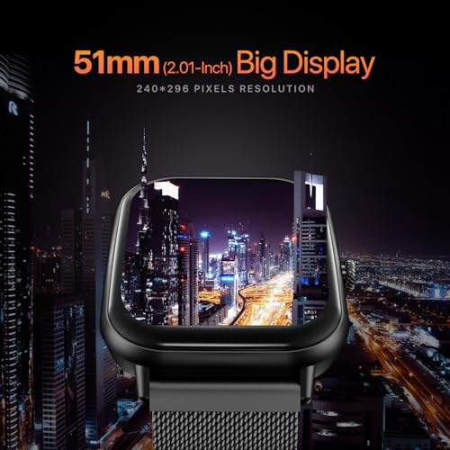 Fire-Boltt Ninja Call Pro Max Ultra Bluetooth Calling Smart Watch, 2.01”HD Display, AI Outfit Watch Face, 2 Looks in 1 Watch, Extra Straps at ₹99, 120+ Sports Modes, Smartwatch for Men & Women (Black) - Image 4