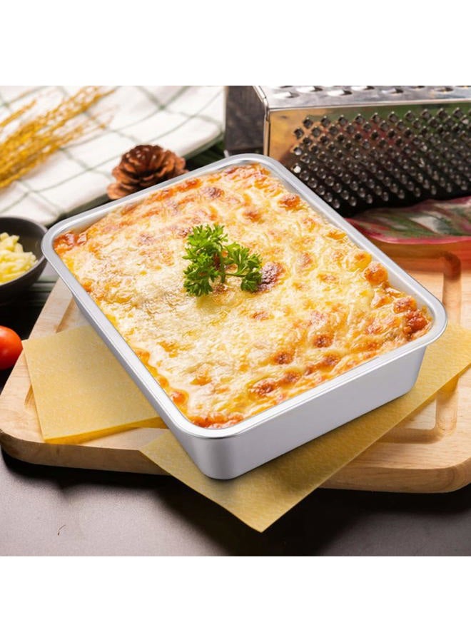E-far Lasagna Pan Set of 2, Deep Stainless Steel Baking Pans, 12.75 x10 x3.2 Inches Rectangular Metal Roasting Baking Dish Bakeware for Oven, Non-Toxic & Heavy Duty, Dishwasher Safe - Image 4
