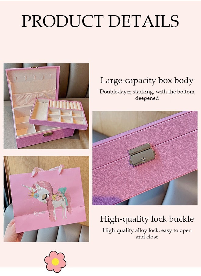 DUNISO 46 pcs Little Girls Hair Accessories Set with My Melody Gift Box Cute Hairpin Jewelry Storage Case with Hairbands, Cartoon Hair Clips, Cartoon Hair Cords，Cute Hairpin Jewelry Organizer Birthday Gift for Girls，My Melody  - Image 2