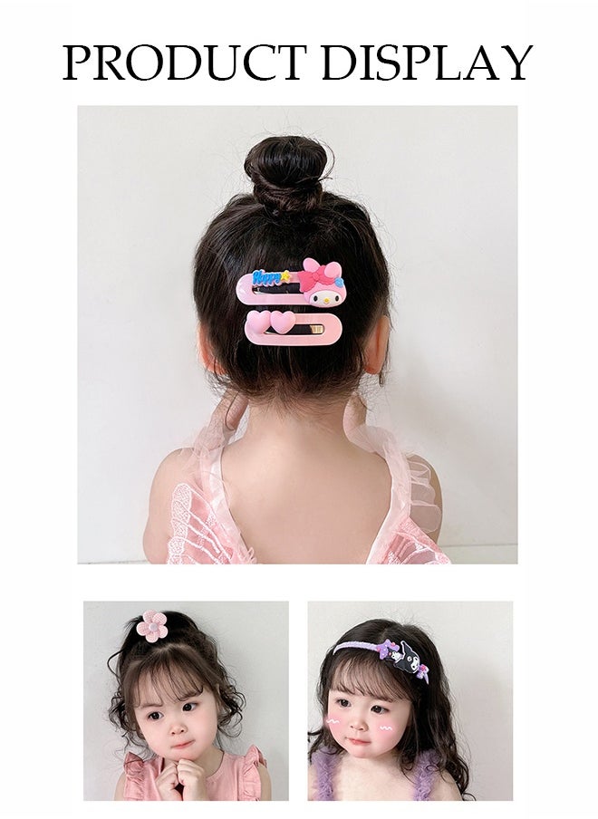 DUNISO 46 pcs Little Girls Hair Accessories Set with My Melody Gift Box Cute Hairpin Jewelry Storage Case with Hairbands, Cartoon Hair Clips, Cartoon Hair Cords，Cute Hairpin Jewelry Organizer Birthday Gift for Girls，My Melody  - Image 4