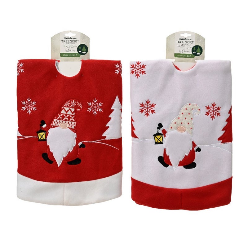 Kaemingk Tree Skirt – Polyester Leaf Design with White Teddy Fur Edge, 90cm Christmas Holiday Decoration, Festive Xmas Tree Base Cover, Seasonal Home Décor, 1 Piece Assorted Colors - Image 2