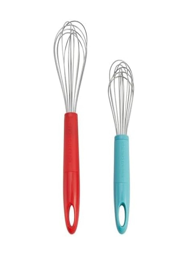 Chicago Metallic Whisks, Perfect For Beating Eggs, Whipping Meringue, and Blending Batters, Features Hang Hole for Convenient Storage, Set Of 2 - Image 1