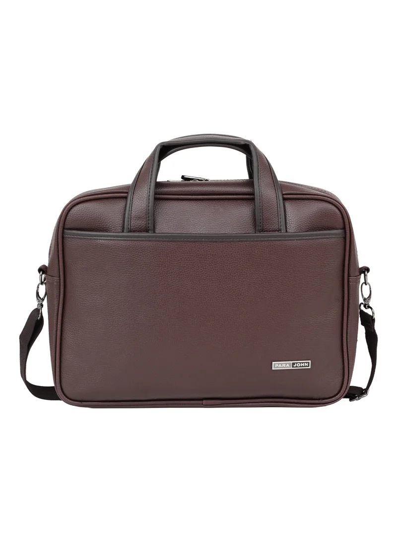 PARAJOHN Para John Execo 14-Inch Laptop Bag – PVC Leather Business Briefcase with Shoulder Strap, 10L Capacity