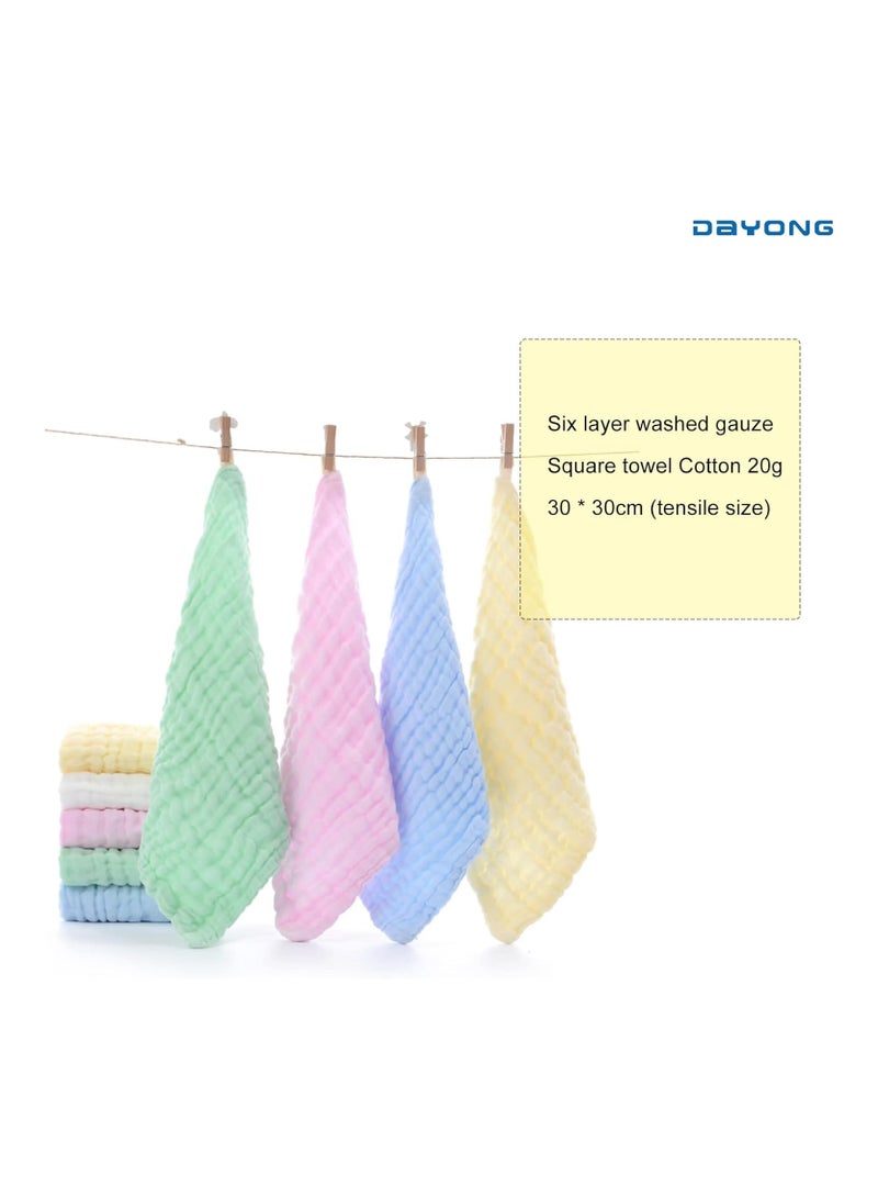 DAYONG Baby Soft Muslin Washcloths Set of 5 Muslin Cotton Newborn Baby Face Towel  - Image 2