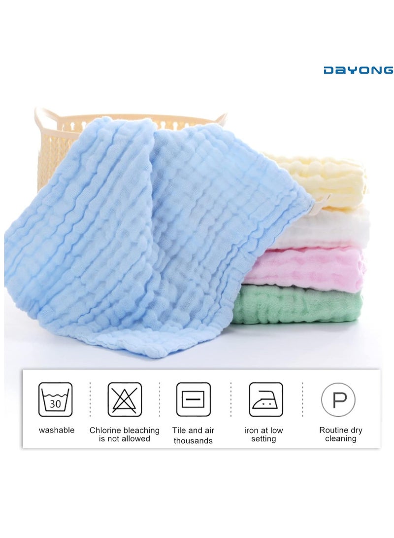 DAYONG Baby Soft Muslin Washcloths Set of 5 Muslin Cotton Newborn Baby Face Towel  - Image 3