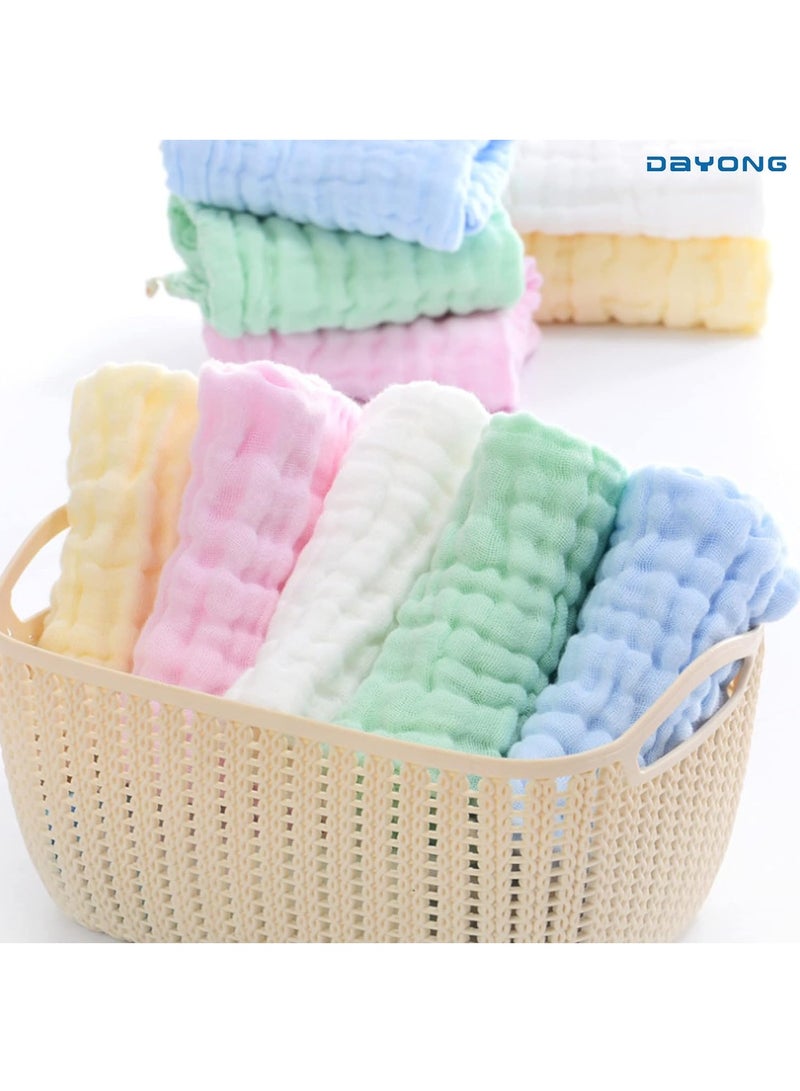 DAYONG Baby Soft Muslin Washcloths Set of 5 Muslin Cotton Newborn Baby Face Towel  - Image 4