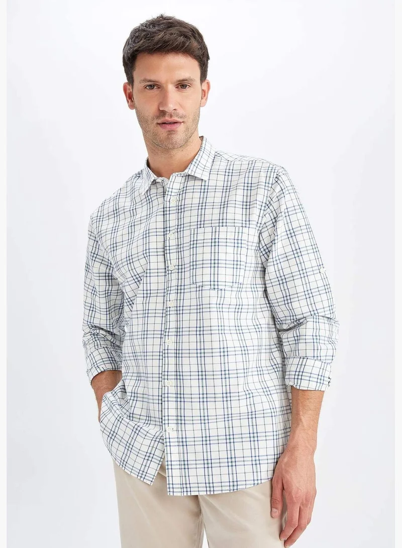 DeFacto Regular Fit Long Sleeve Check Print Shirt