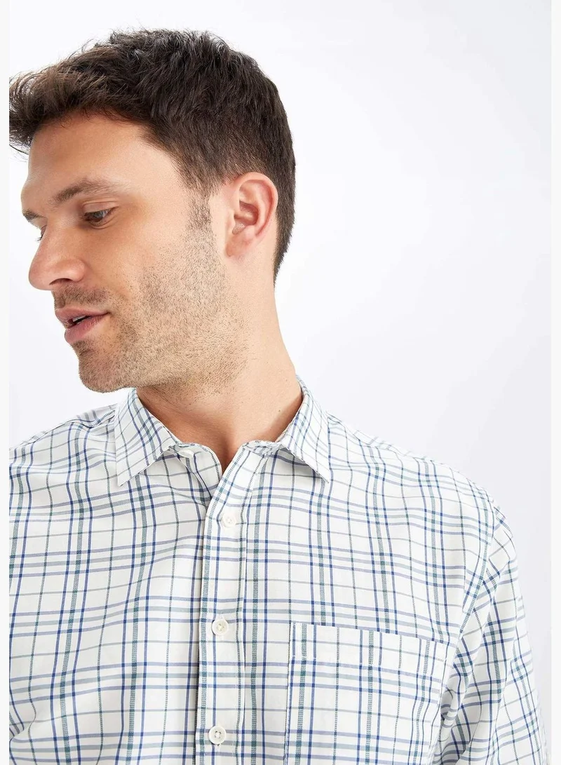 DeFacto Regular Fit Long Sleeve Check Print Shirt